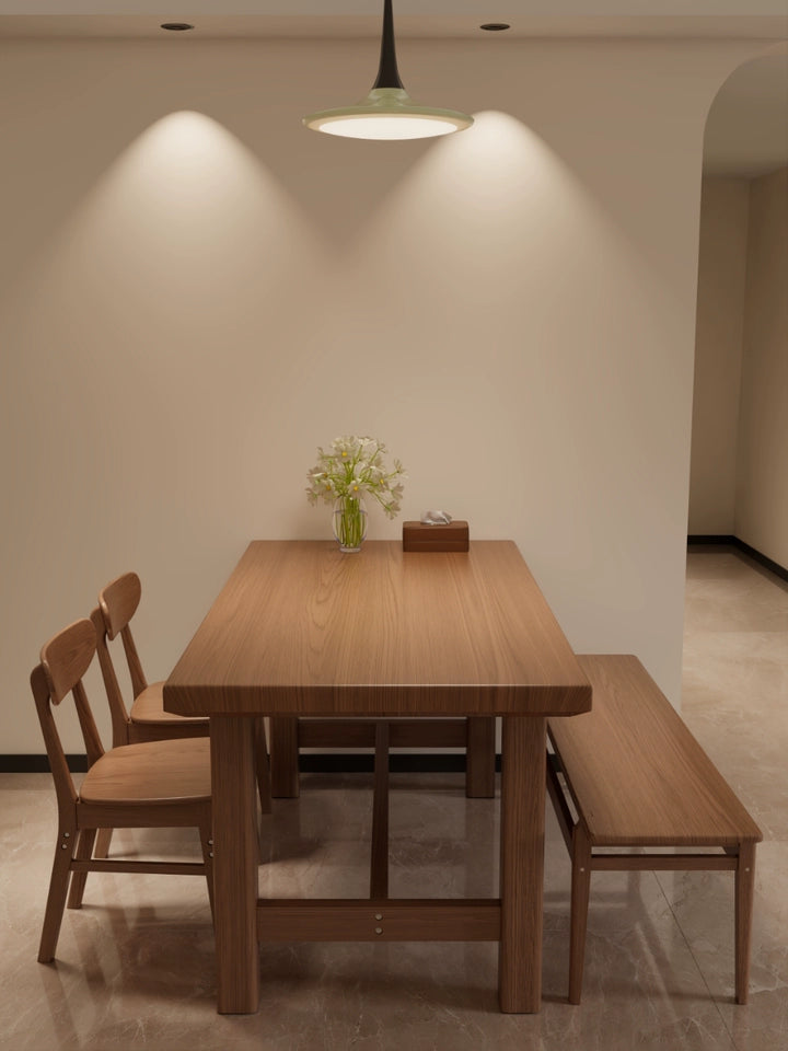 Weiat solid wood 6-person long dining table