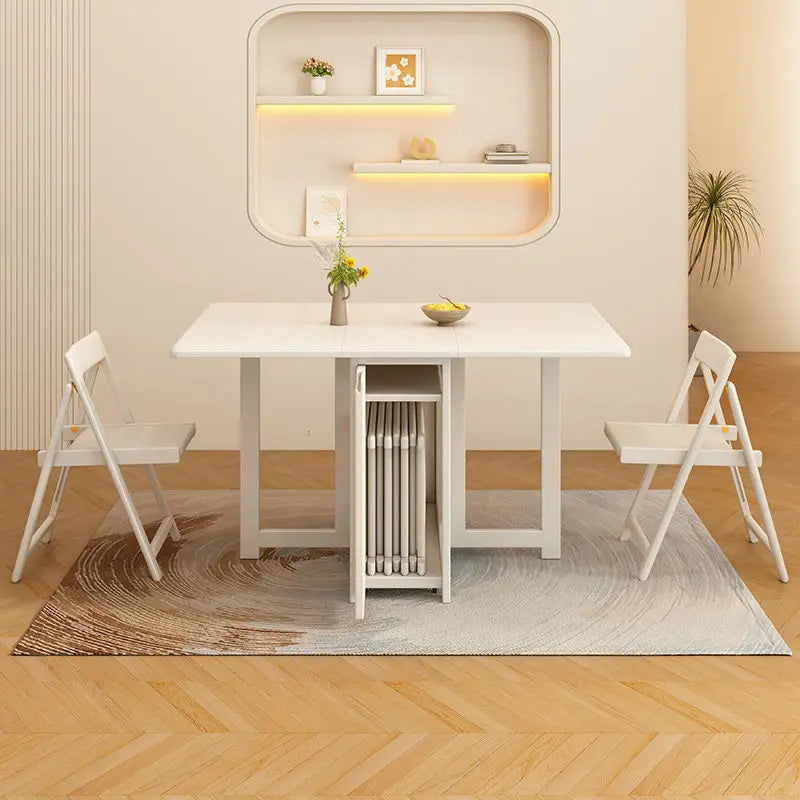 Space-Saving Foldable Dining Table with Chairs