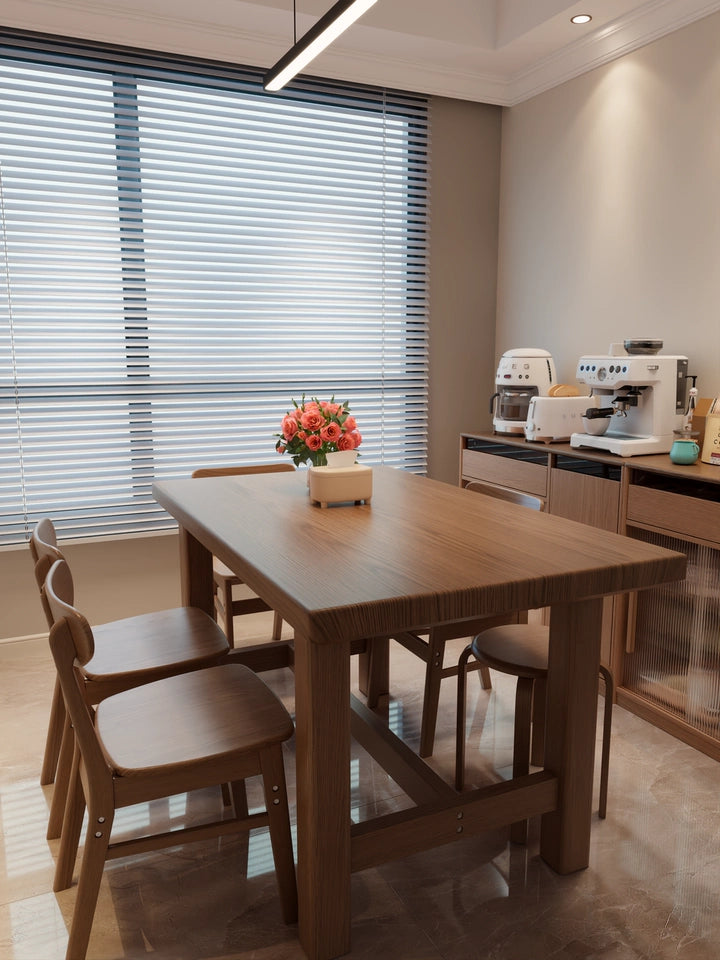 Weiat solid wood 6-person long dining table