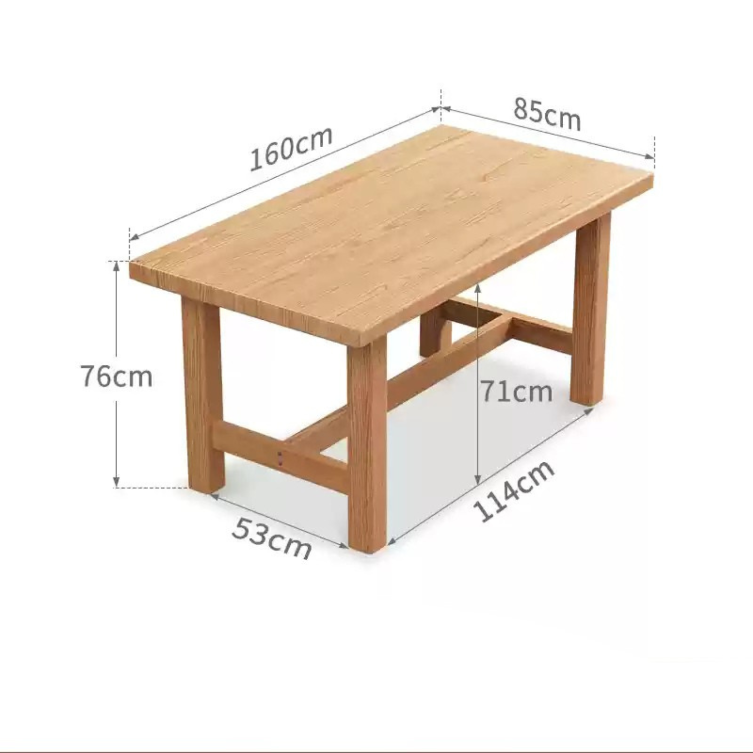 Weiat solid wood 6-person long dining table