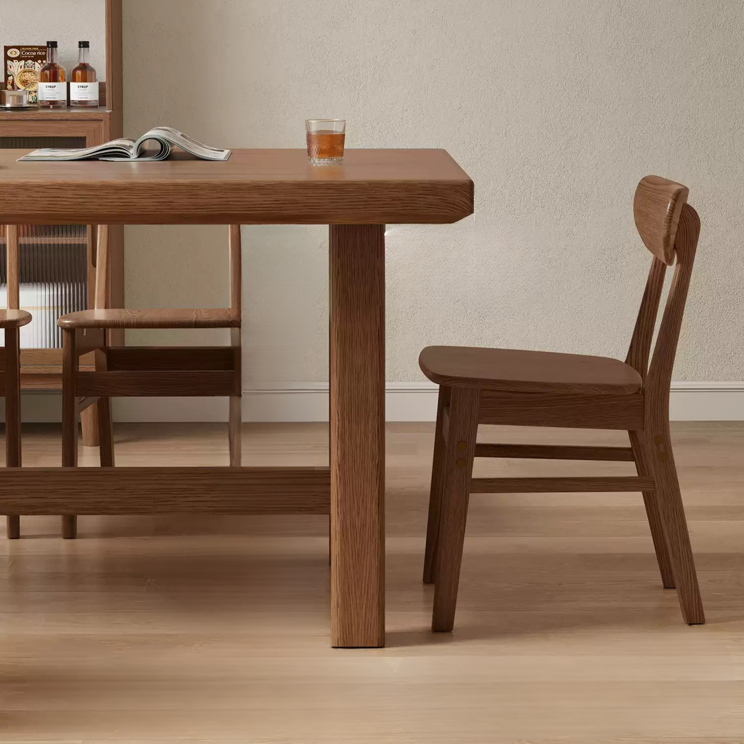 Weiat solid wood 6-person long dining table