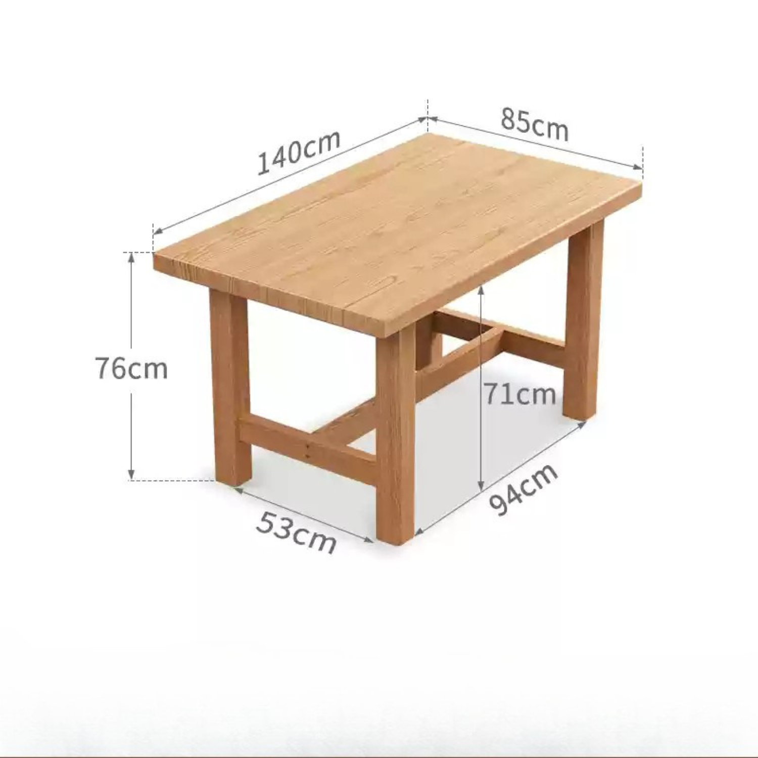 Weiat solid wood 6-person long dining table