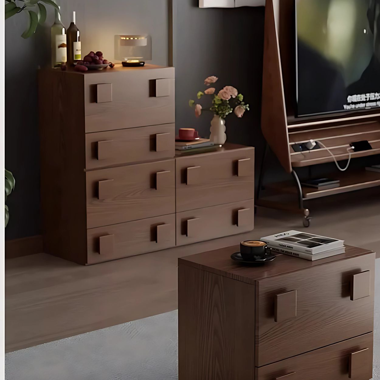Retro style solid wood modular cabinet