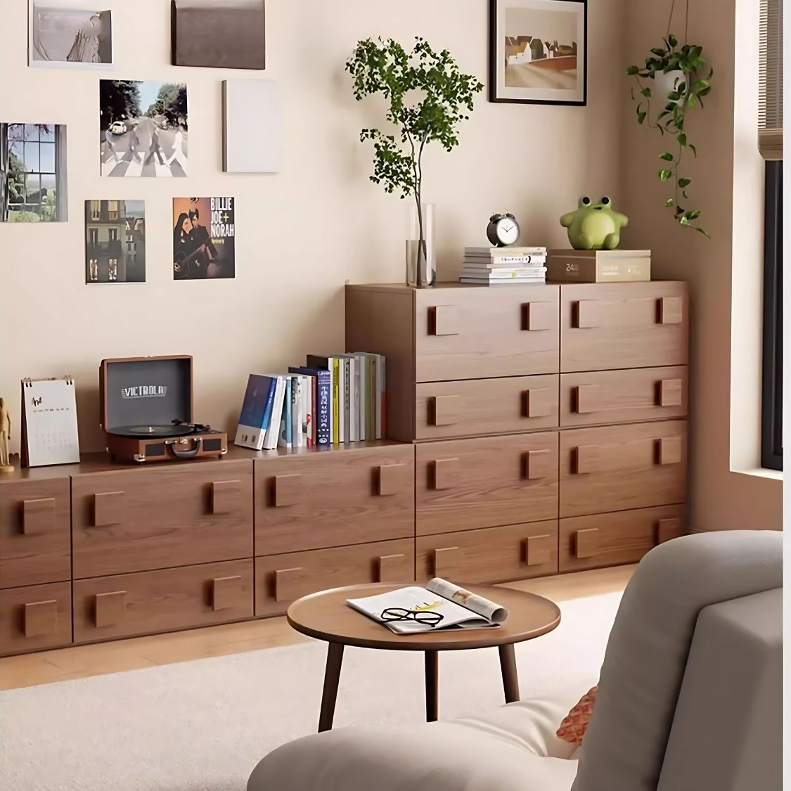 Retro style solid wood modular cabinet